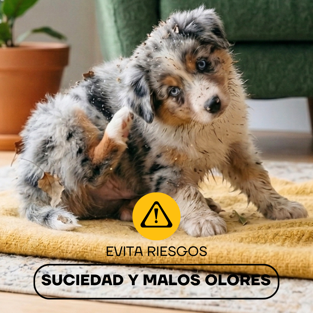 Cachorro con el pelo sucio: el corte evita suciedad y malos olores