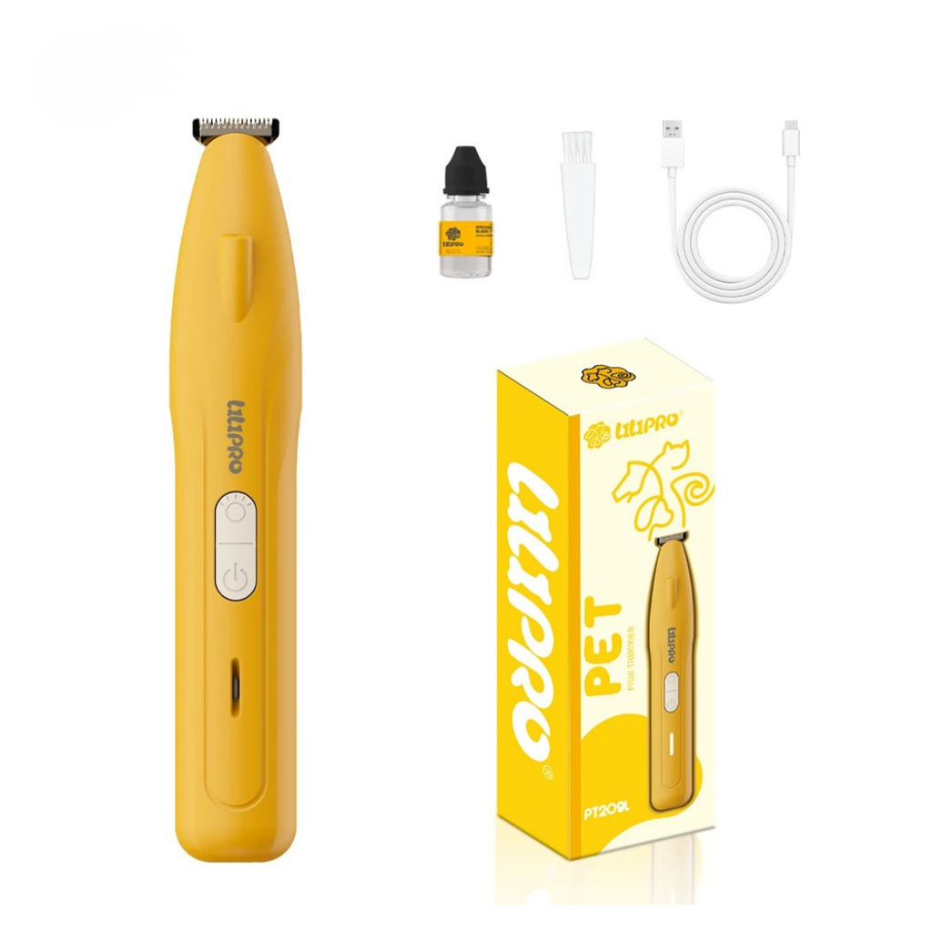 Recortadora de patas LILIPRO PET PT209L amarilla con aceite, peine, cable USB y caja