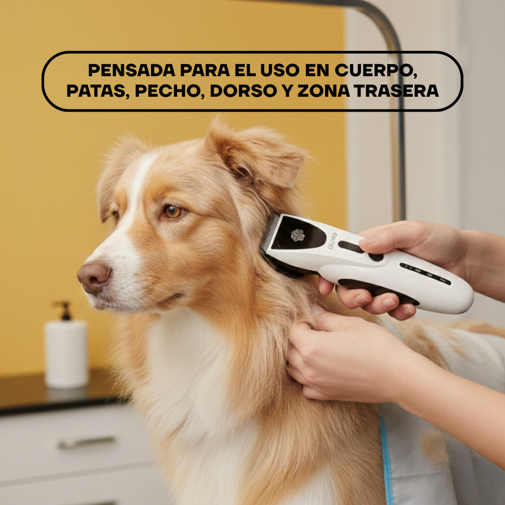 Corte de pelo a un perro con la PT306: para cuerpo, patas, pecho, dorso y zona trasera